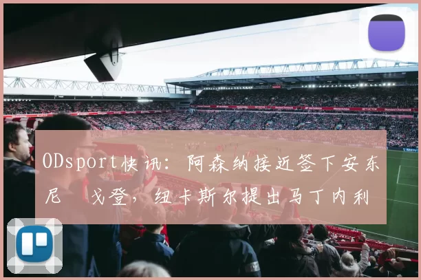 ODsport快讯：阿森纳接近签下安东尼・戈登，纽卡斯尔提出马丁内利交换条件_交易_球员_谈判